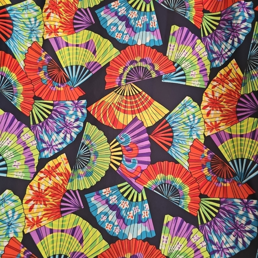 Bechamel Semi-Sheer Multicolor Fan Pattern Button… - image 7